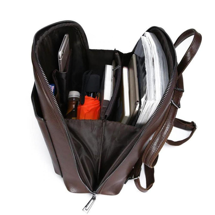 Saskia - Classic backpack with double zip opening
