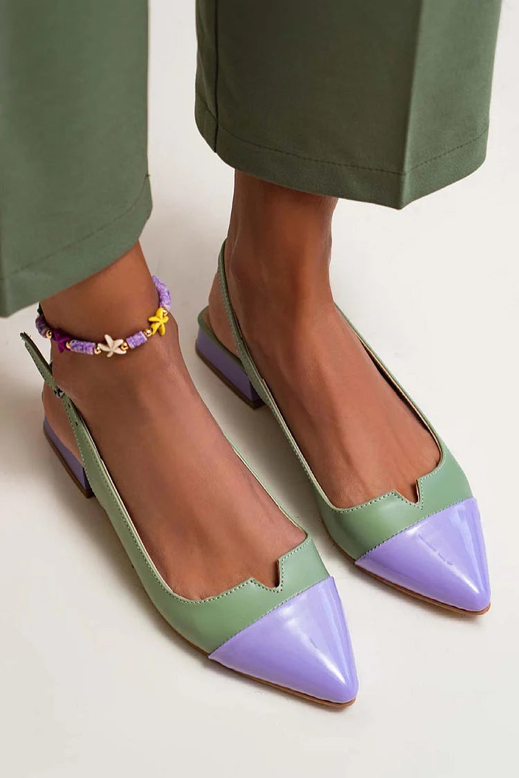 VITTORIA | Elegant ballet flats with a pointed toe and bicolour details for a refined style