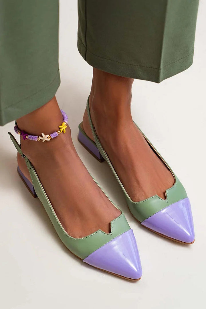 VITTORIA | Elegant ballet flats with a pointed toe and bicolour details for a refined style