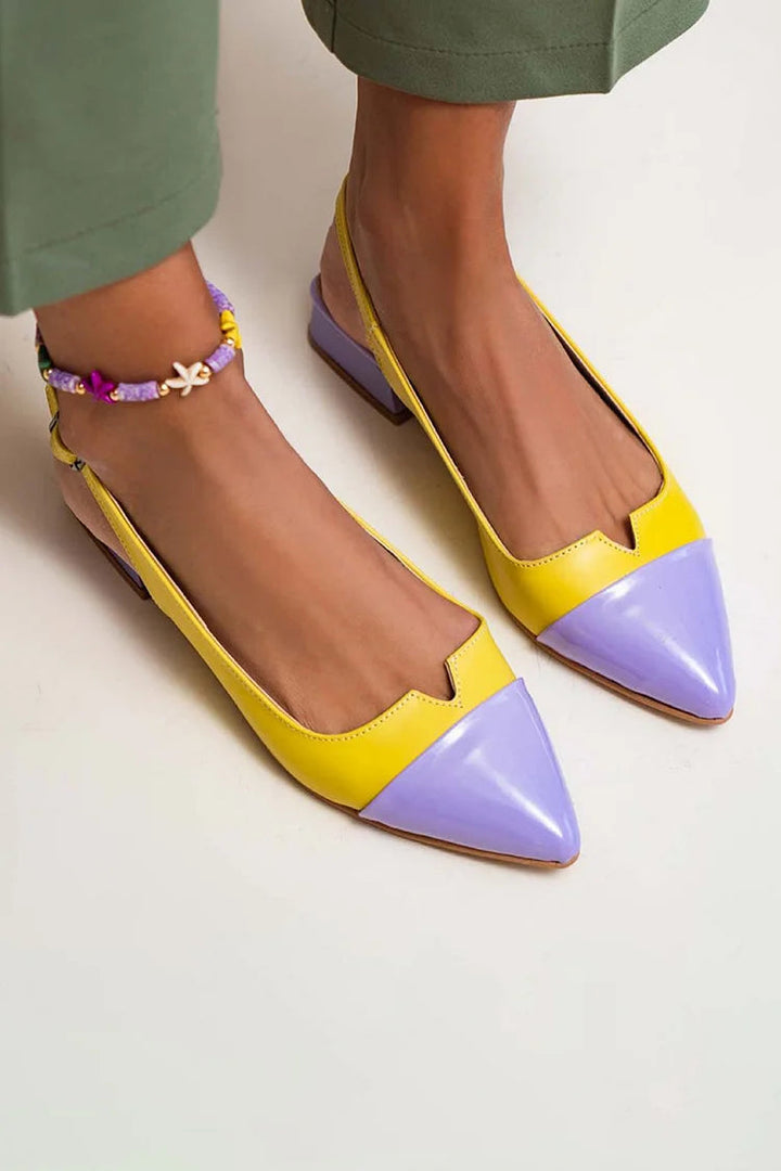 VITTORIA | Elegant ballet flats with a pointed toe and bicolour details for a refined style