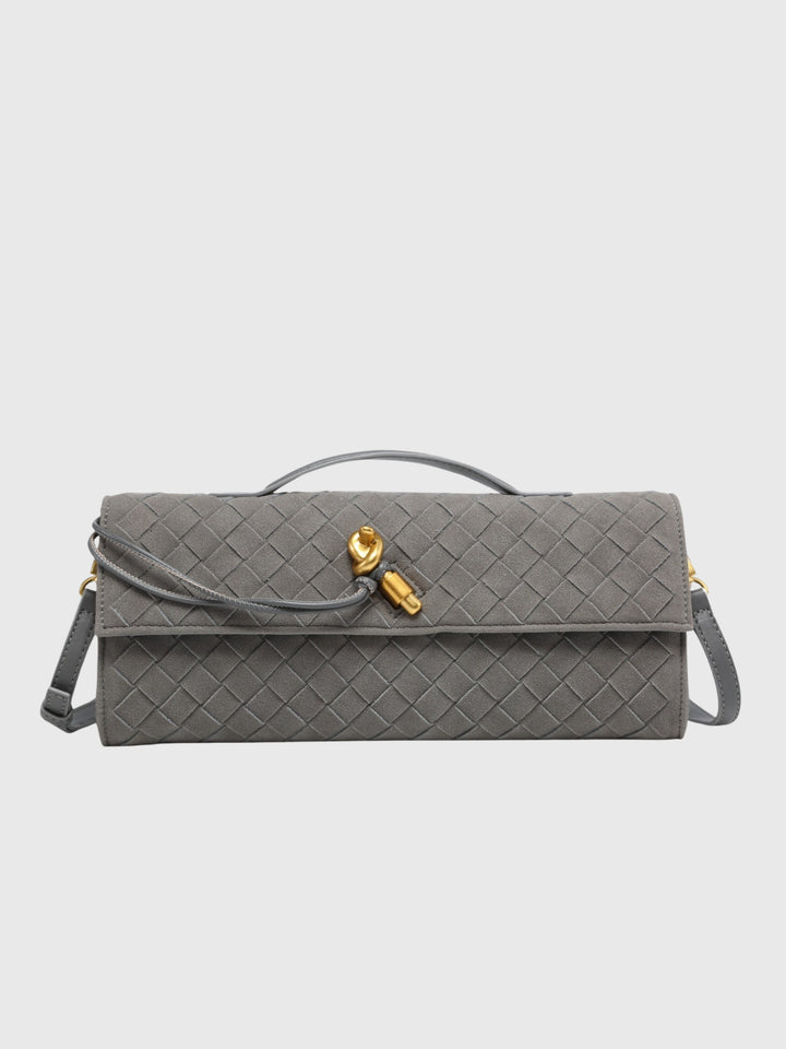 Cherry | Luxe Woven Suede Clutch