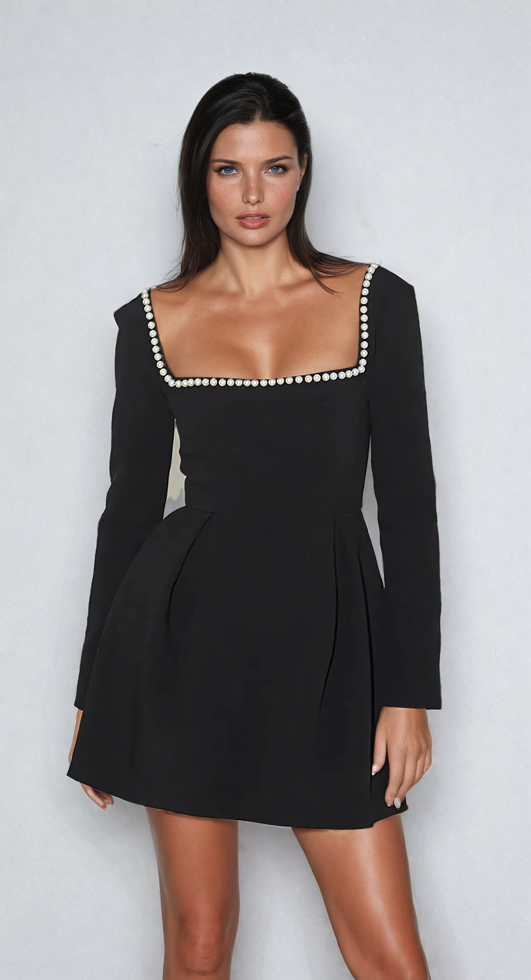 Gytha | Elegant Pearl-Trimmed Dress