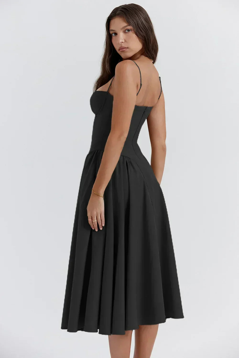 Joanne - Sophisticated sleeveless corset dress