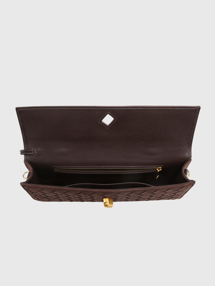 Cherry | Luxe Woven Suede Clutch