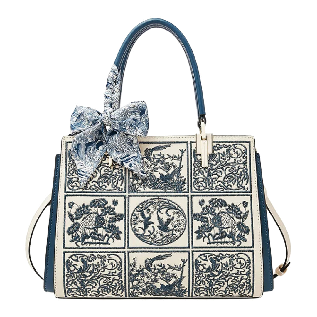 Sylvia™ – Unique crossbody bag with embroidery and bow