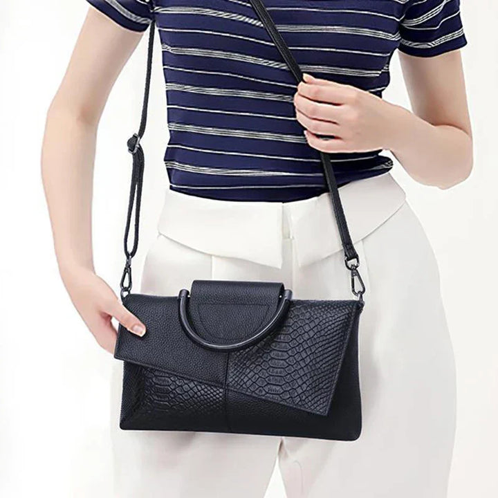 Structural Black Bag with Leather Look