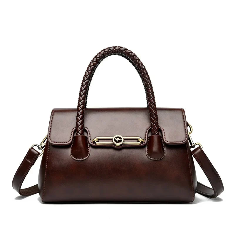 ronja™ – Classic Bag with Woven Handle and Gold Accents