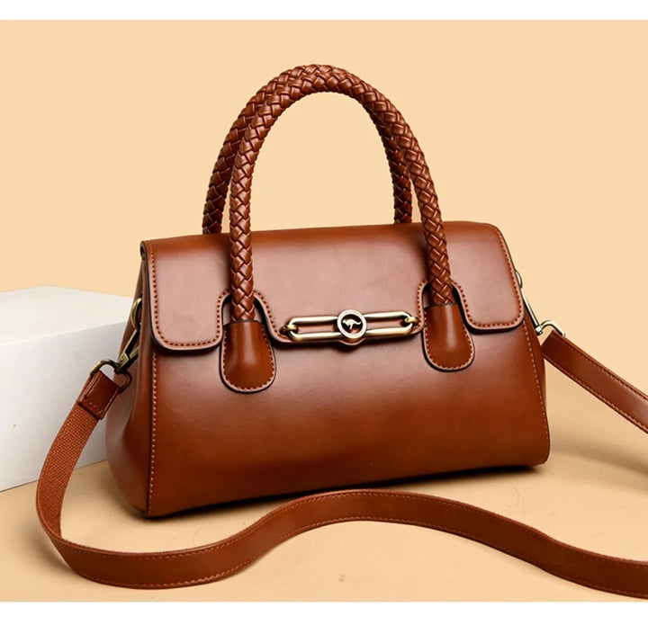 ronja™ – Classic Bag with Woven Handle and Gold Accents