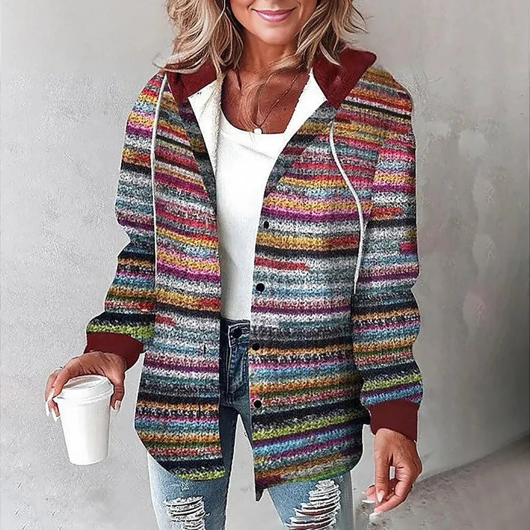 Mirelda - Cosy Plaid Hoodie Jacket