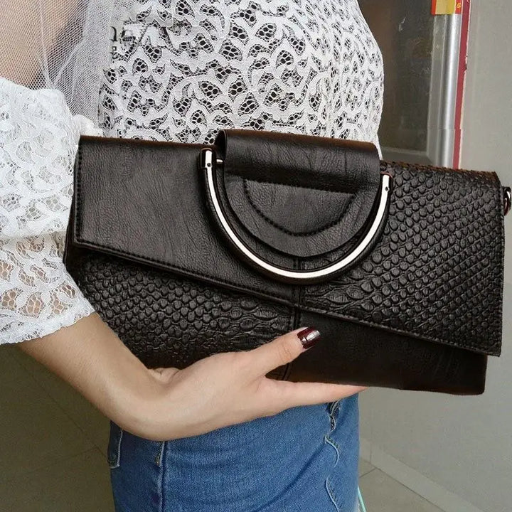 Structural Black Bag with Leather Look