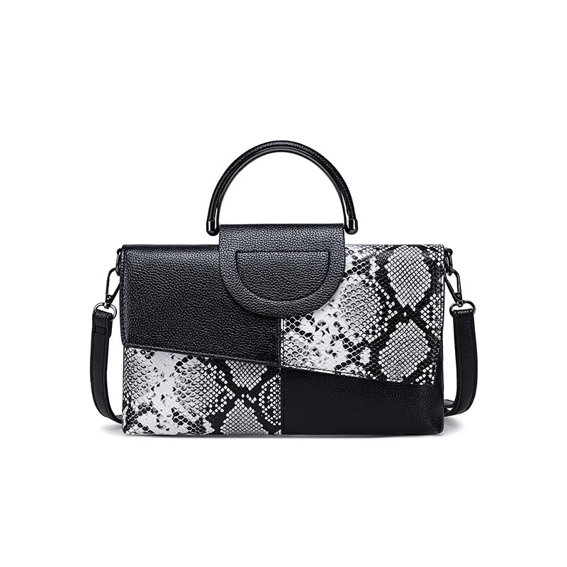 Structural Black Bag with Leather Look