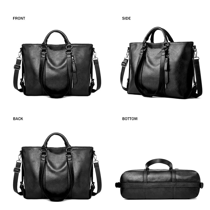 Signe™ | Elegant Large Leather Shoulder Bag