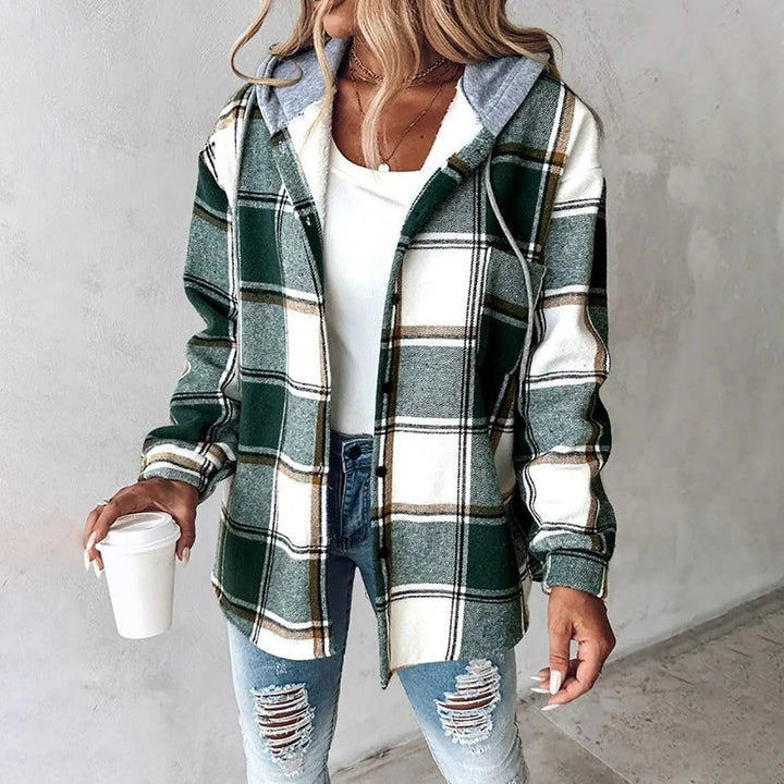 Mirelda - Cosy Plaid Hoodie Jacket