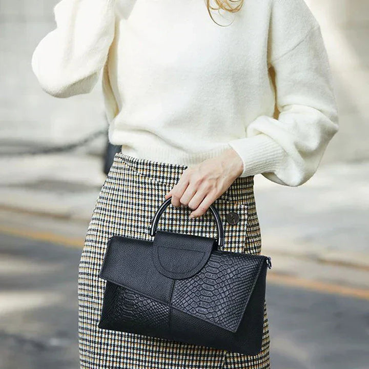 Structural Black Bag with Leather Look