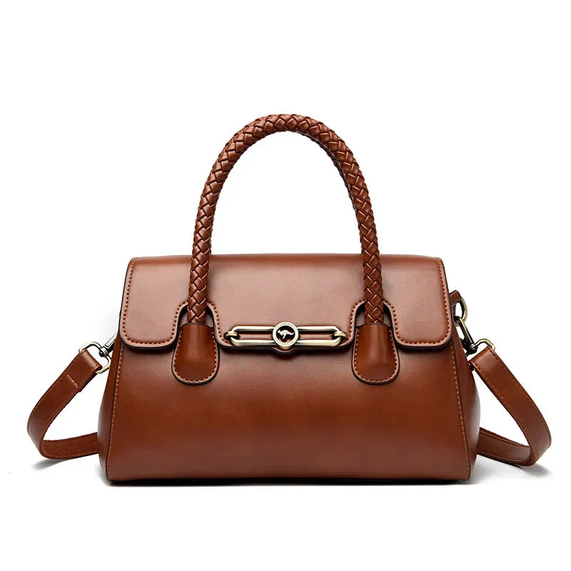 ronja™ – Classic Bag with Woven Handle and Gold Accents