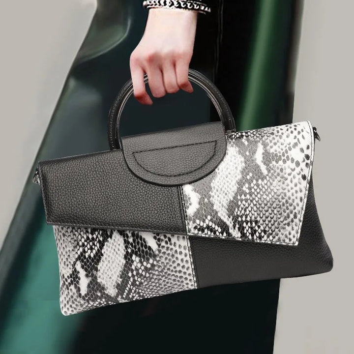 Structural Black Bag with Leather Look