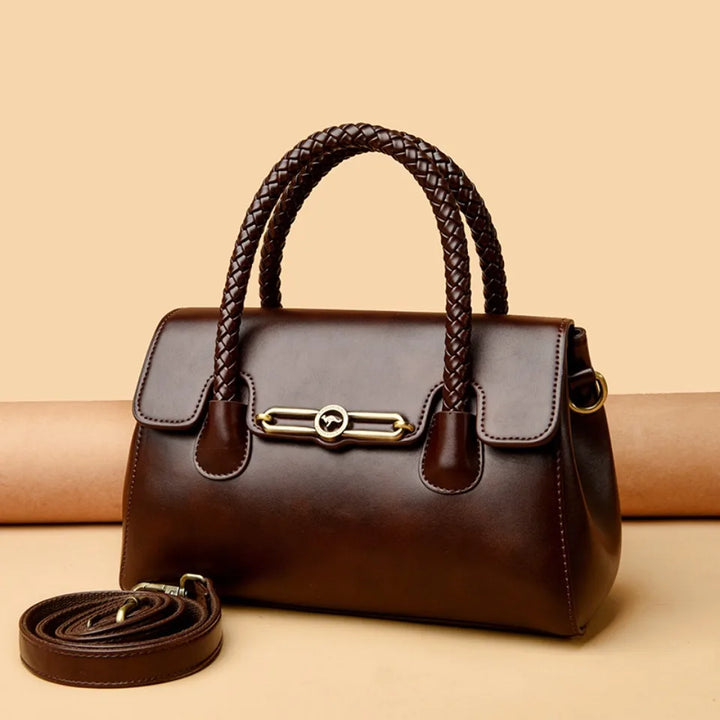 ronja™ – Classic Bag with Woven Handle and Gold Accents