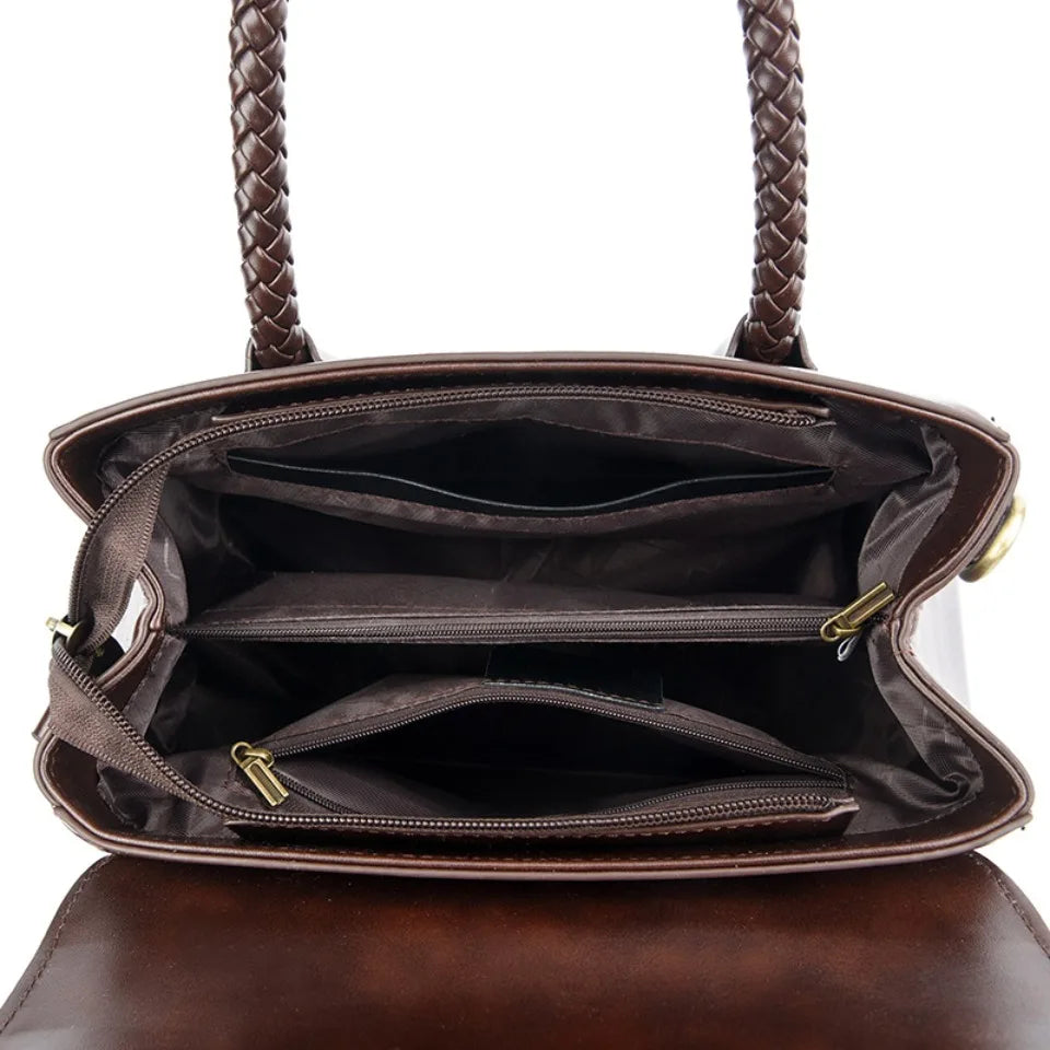 ronja™ – Classic Bag with Woven Handle and Gold Accents