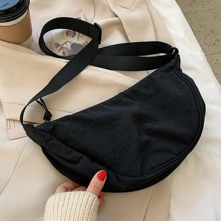 Loose hobo bag with a leather look