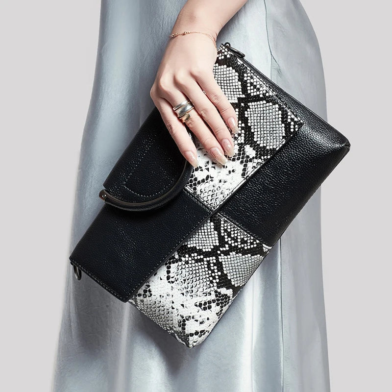 Structural Black Bag with Leather Look